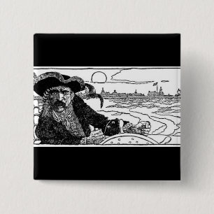 Pirate Captain 15 Cm Square Badge