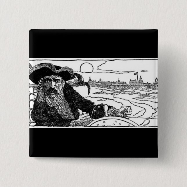 Pirate Captain 15 Cm Square Badge (Front)