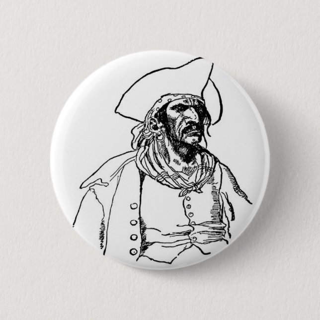 Pirate Captain 6 Cm Round Badge (Front)