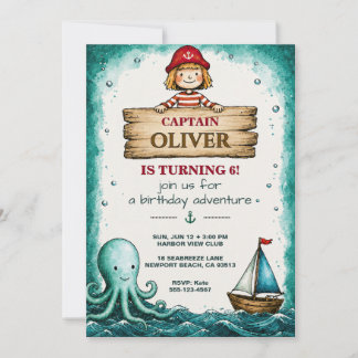 Pirate Captain Birthday Invitation