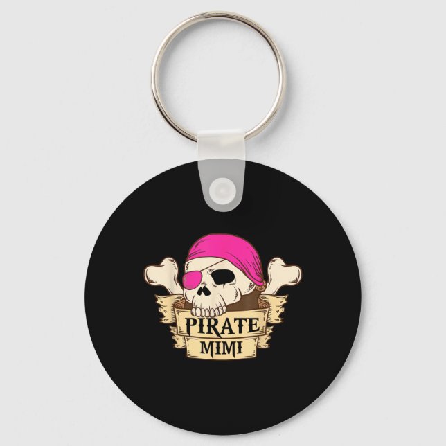 Pirate Captain Mimi Pirate Mimi Funny Halloween Key Ring (Front)