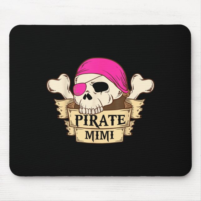 Pirate Captain Mimi Pirate Mimi Funny Halloween Mouse Pad (Front)