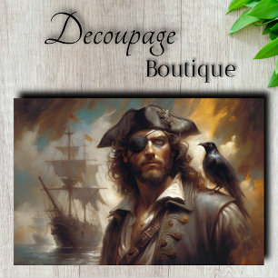 Pirate Captain Raven Decoupage Tissue Paper