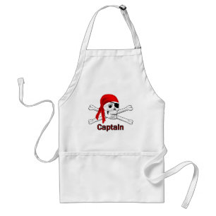 Pirate Captain Skull and Bones Apron