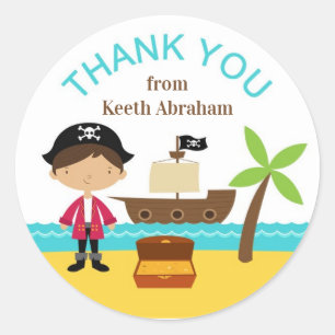 Pirate Captain Thank You Stickers