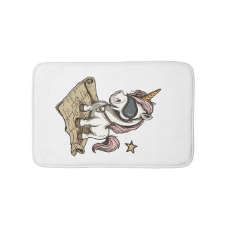 Pirate Captain Unicorn (1) Bath Mat