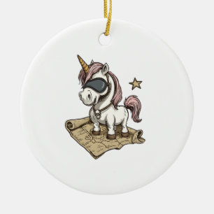 Pirate Captain Unicorn (1) Ceramic Tree Decoration