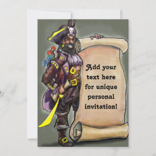 Pirate Captain with CUSTOM Invitation