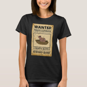 Pirate Capybara Wanted Poster Capybara For Kids T-Shirt