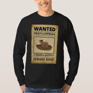 Pirate Capybara Wanted Poster Capybara For Kids T-Shirt