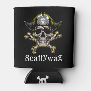 PIRATE CARRIBEAN  SKULL Scallywag  Can Cooler