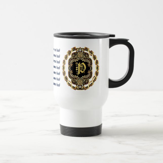 Pirate Casino 1 W/Monogram P Read About Design Travel Mug (Right)