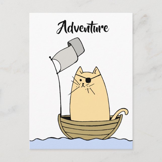 Pirate Cat Adventure Postcard (Front)