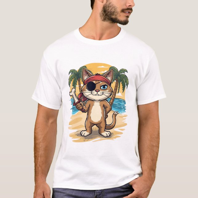 Pirate Cat Adventure T-Shirt (Front)