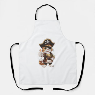 Pirate Cat cat lover Eye Patch Gasparilla  Apron