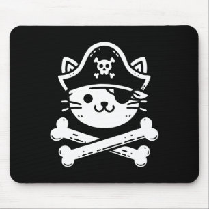 Pirate Cat Crossbones Cat Lover Cats Kitten Owner  Mouse Pad