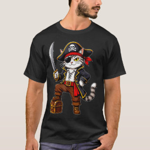 Pirate cat cute halloween costume funny graphic T-Shirt