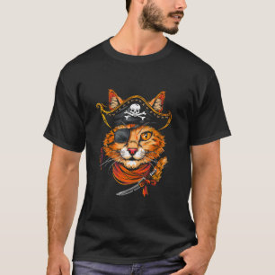 Pirate Cat Funny Halloween Kitten T Shirt