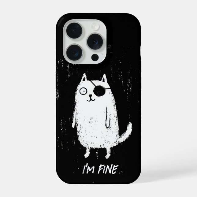 Pirate Cat – Minimal Funny Cat Art iPhone Case (Back)