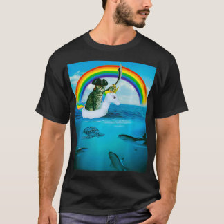 Pirate Cat On Unicorn Float Shirt Funny Laser Cat 