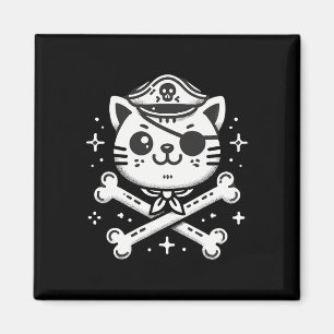 Pirate Cat Pirate Crew Birthday Party Matching Magnet