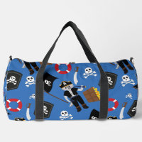 pirate cat skull crossbones blue 