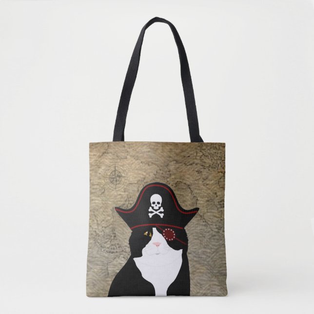 Pirate Cat Tote Bag (Front)