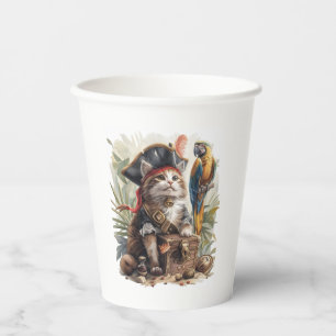 Pirate Cat Treasure Paper Cups
