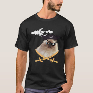 Pirate Cat wearing hat swords moon nautical cat T-Shirt