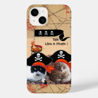 PIRATE CATS ANTIQUE PIRATES TREASURE MAPS AND FLAG Case-Mate iPhone 14 CASE