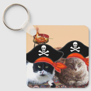PIRATE CATS ,Talk like a Pirate Day Key Ring