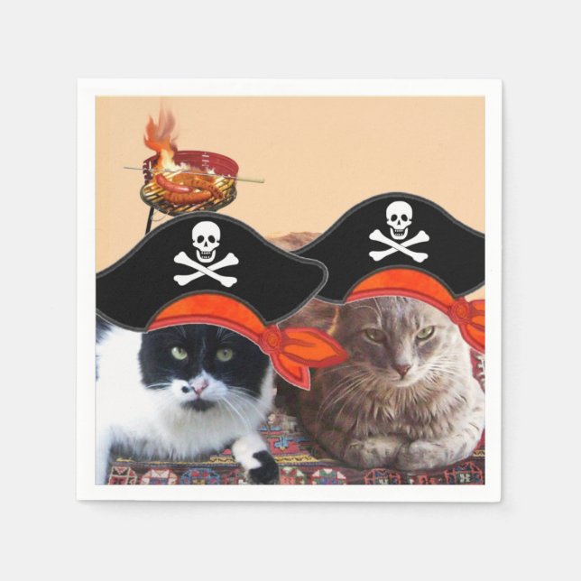 PIRATE CATS ,Talk like a Pirate Day  Napkin (Front)