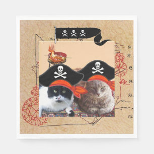 PIRATE CATS ,Talk like a Pirate Day Napkin
