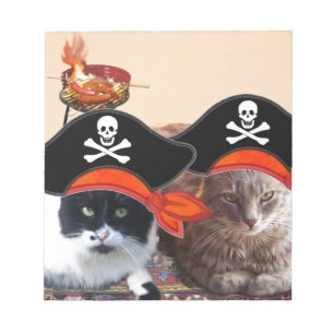 PIRATE CATS ,Talk like a Pirate Day Notepad