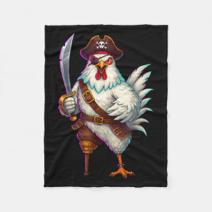 Pirate Chicken Funny Halloween Costume for Men Fleece Blanket