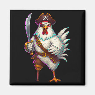 Pirate Chicken Funny Halloween Costume for Men Magnet