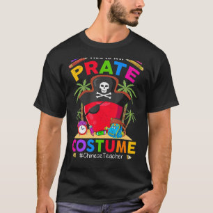 Pirate Chinese Teacher Spooky Halloween Pirate Day T-Shirt