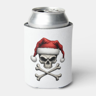 Pirate Christmas Skull & Crossbones Santa Hat. Got Can Cooler