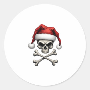 Pirate Christmas Skull & Crossbones Santa Hat. Got Classic Round Sticker