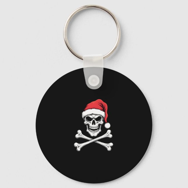 Pirate Christmas Skull & Crossbones Santa Hat. Got Key Ring (Front)