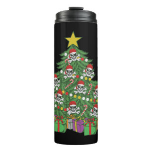 Pirate Christmas Tree Skull Crossbones Thermal Tumbler