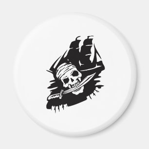 Pirate Clipper Ship Sword Skeleton Pirates Theme Magnet