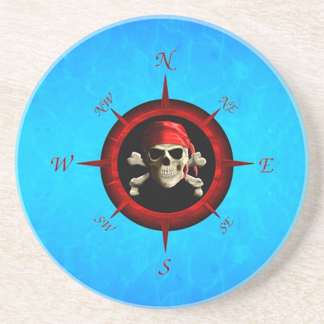 Pirate Compass Rose Coaster (Front)