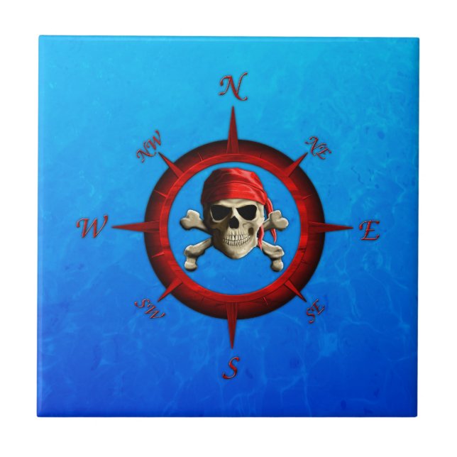 Pirate Compass Rose Tile (Front)