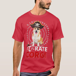 Pirate Corgi Happy Pi Day Funny Corgi Dog Pirate L T-Shirt