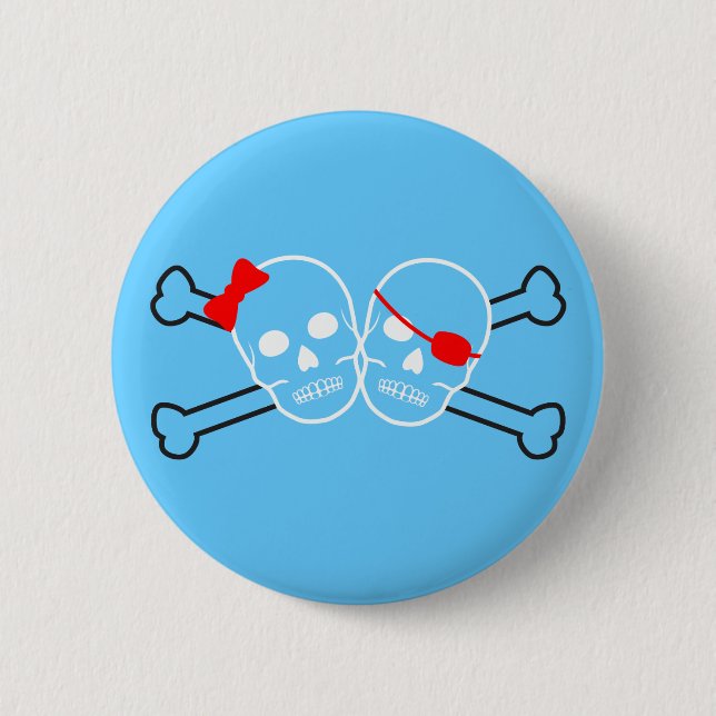 pirate couple 6 cm round badge (Front)