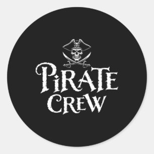 Pirate Crew Funny Halloween Costume Dad Mom Boys G Classic Round Sticker