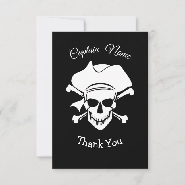 Pirate Crossbone Thank You Card (Front)