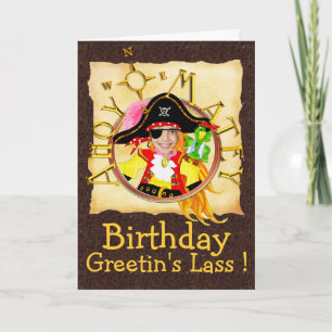 Pirate custom photo birthday card