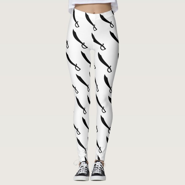 Pirate Cutlass Print Leggings for Gasparilla (Front)